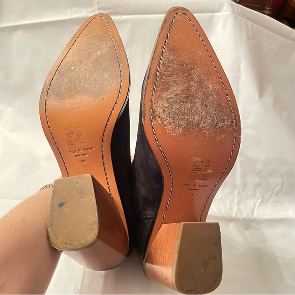 Black Leather Rag & Bone Ankle Boots Size 41 (Approx. US 11) - Picture 6 of 7